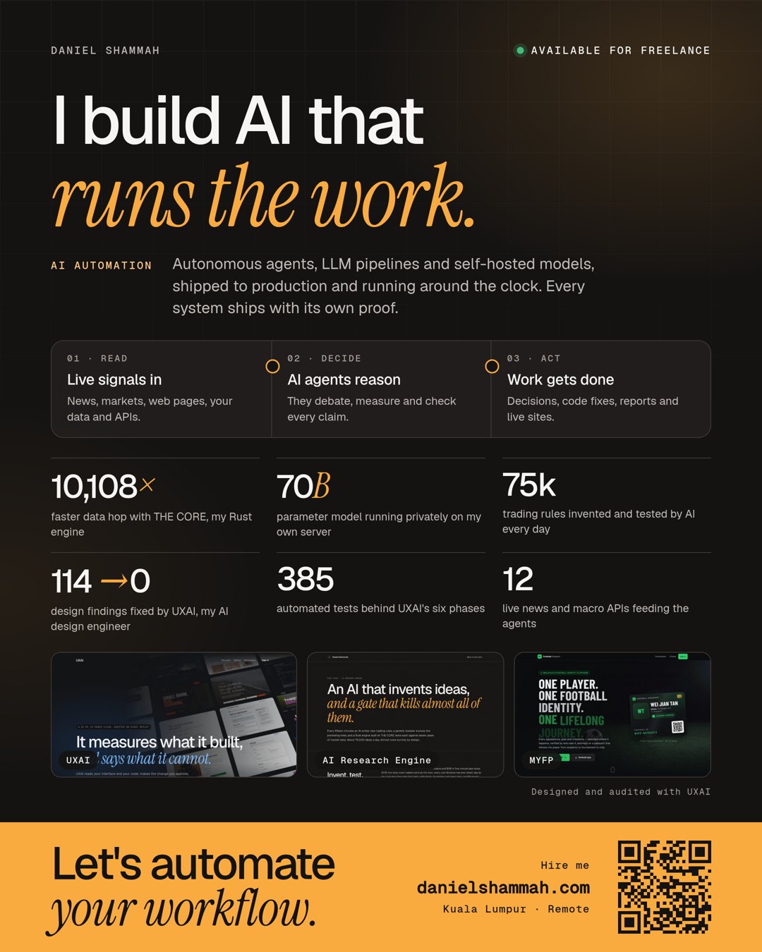 Poster: Daniel Shammah, I build AI that runs the work