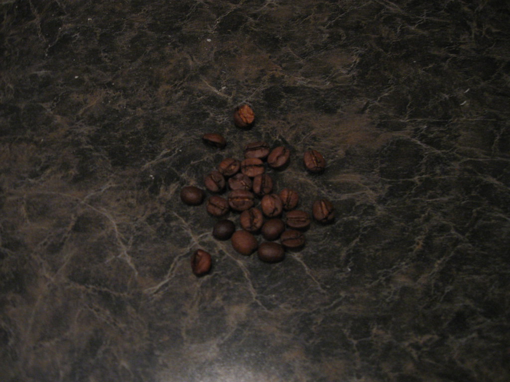 Roasted coffee beans, close up