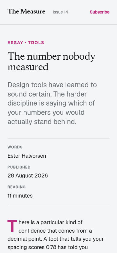 The same page at the mobile viewport