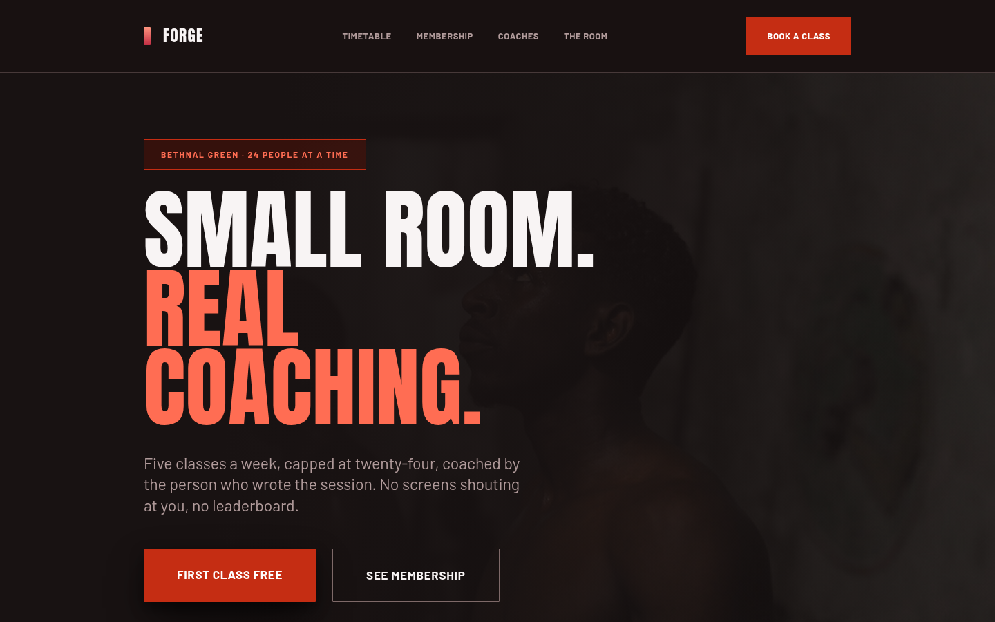 The Training studio sample page at the desktop viewport
